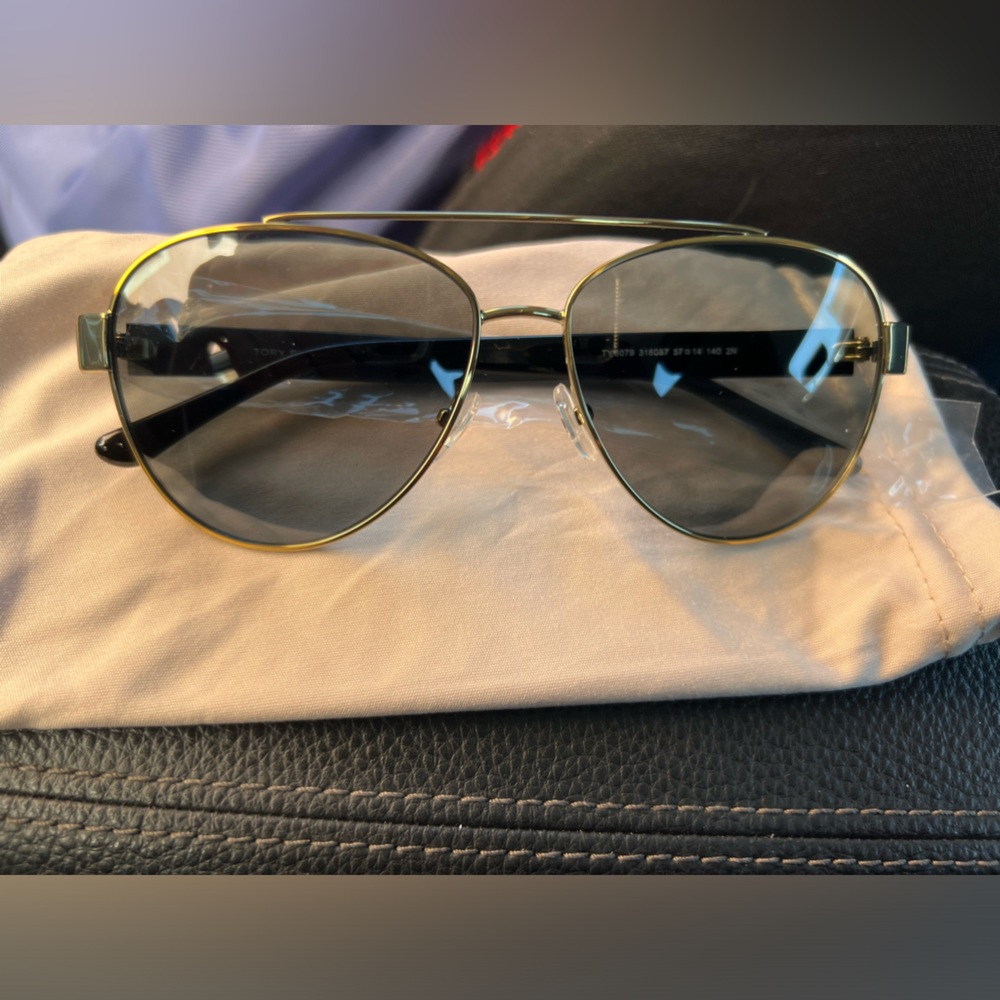 Gold Tory Burch Aviator Sunglasses